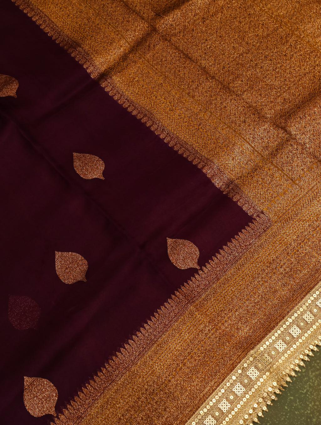 Handwoven Purple Banarasi Organza Silk Saree