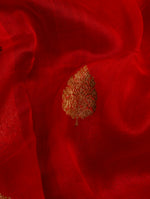 Handwoven Red Banarasi Organza Silk Saree