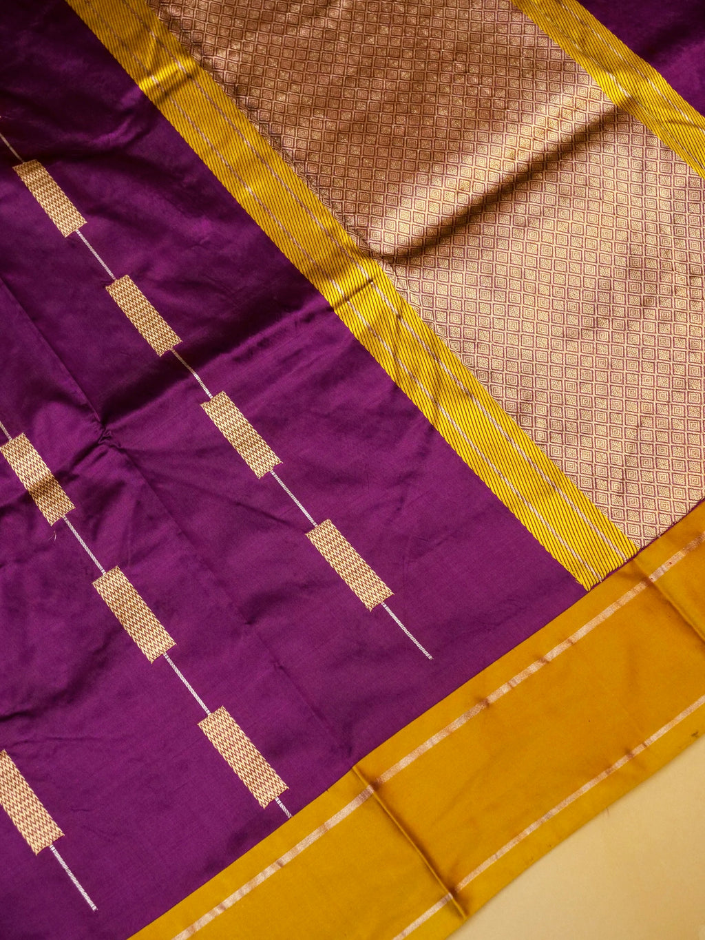 Handwoven Dark Purple Banarasi Katan Silk Saree