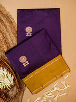 Handwoven Purple Banarasi Katan Silk Saree