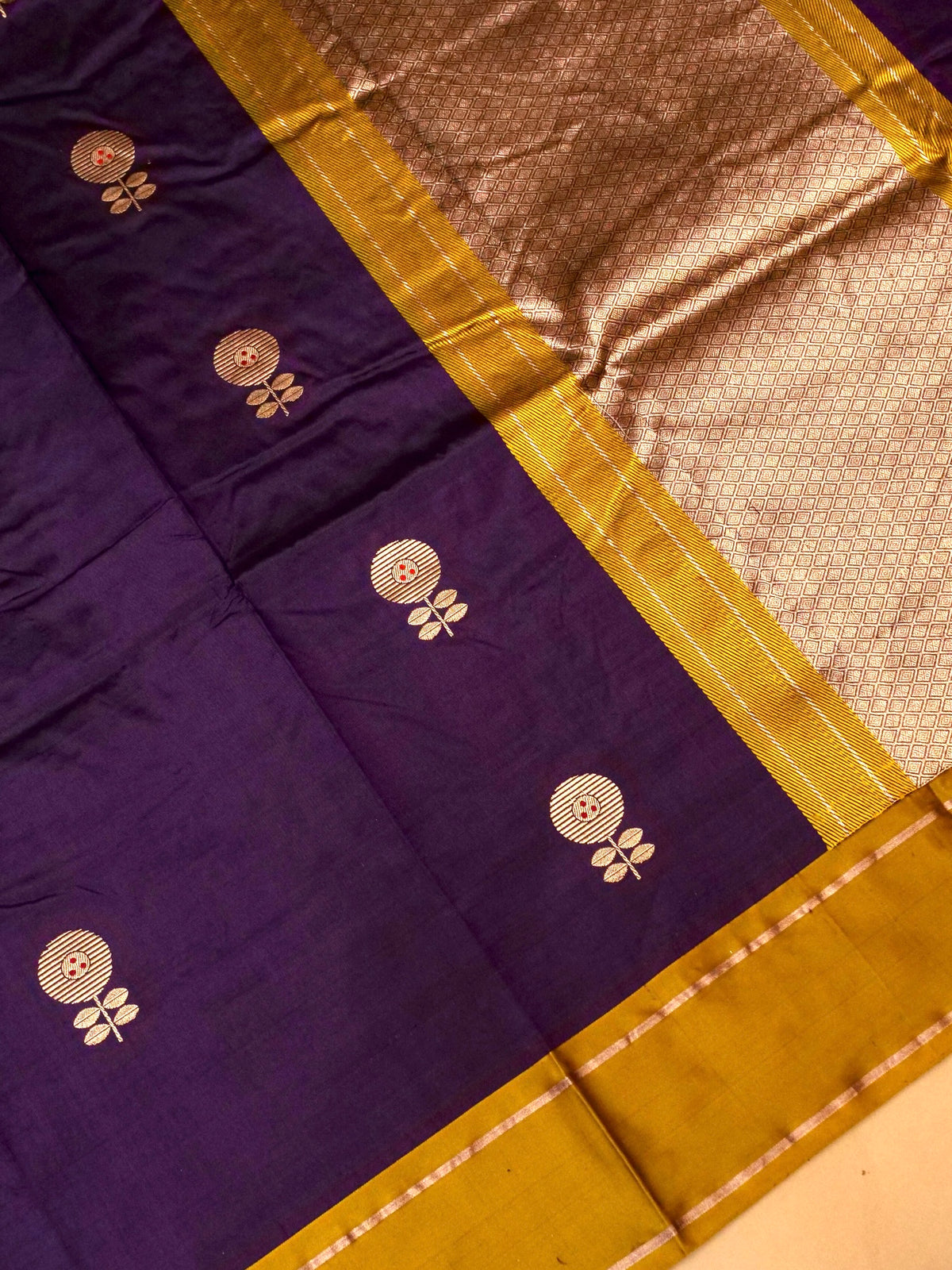 Handwoven Purple Banarasi Katan Silk Saree