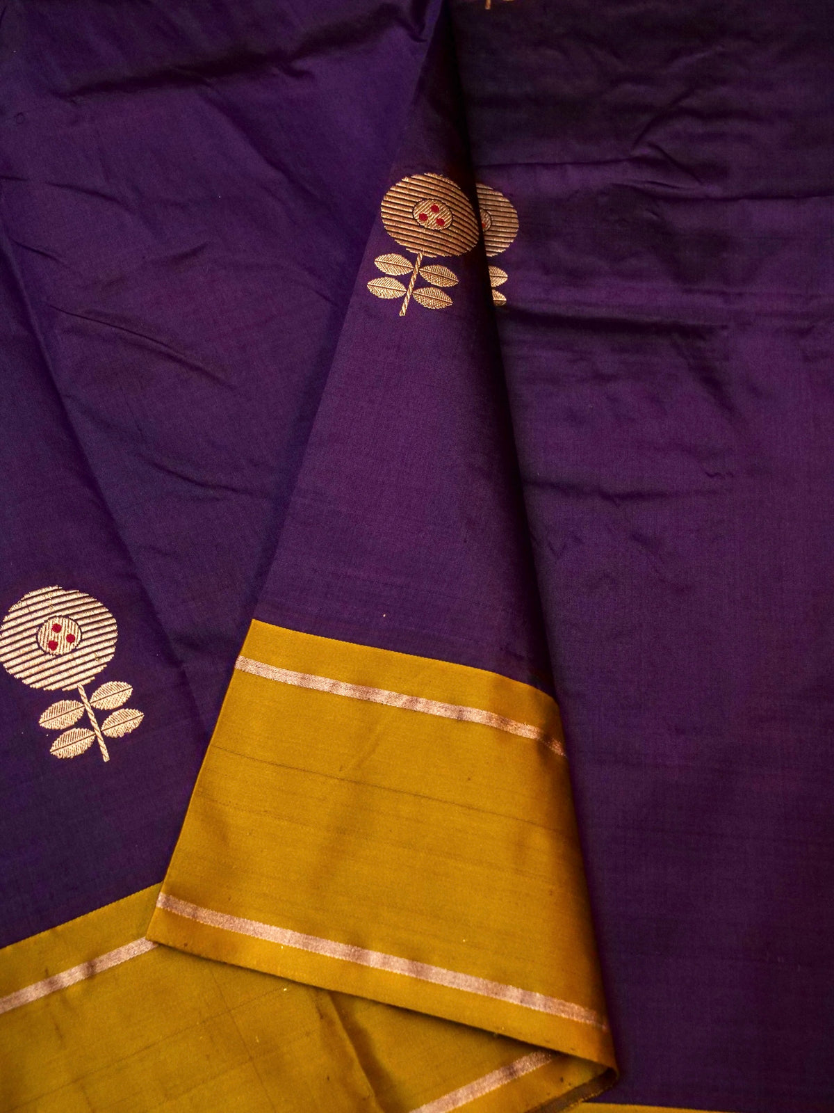 Handwoven Purple Banarasi Katan Silk Saree