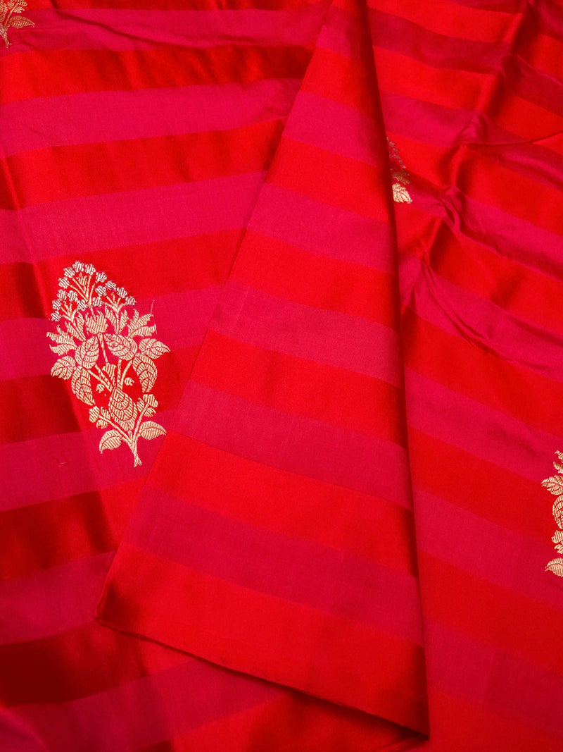 Handwoven Red Banarasi Katan Silk Saree