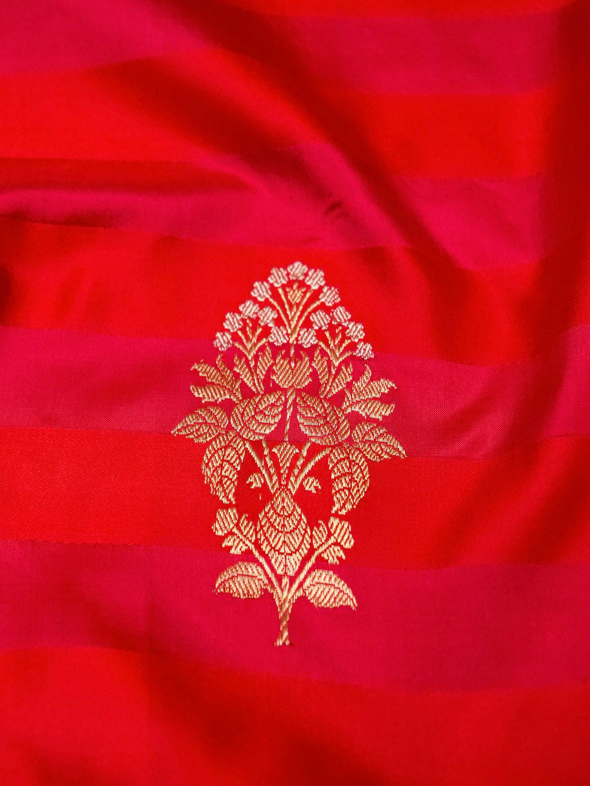 Handwoven Red Banarasi Katan Silk Saree