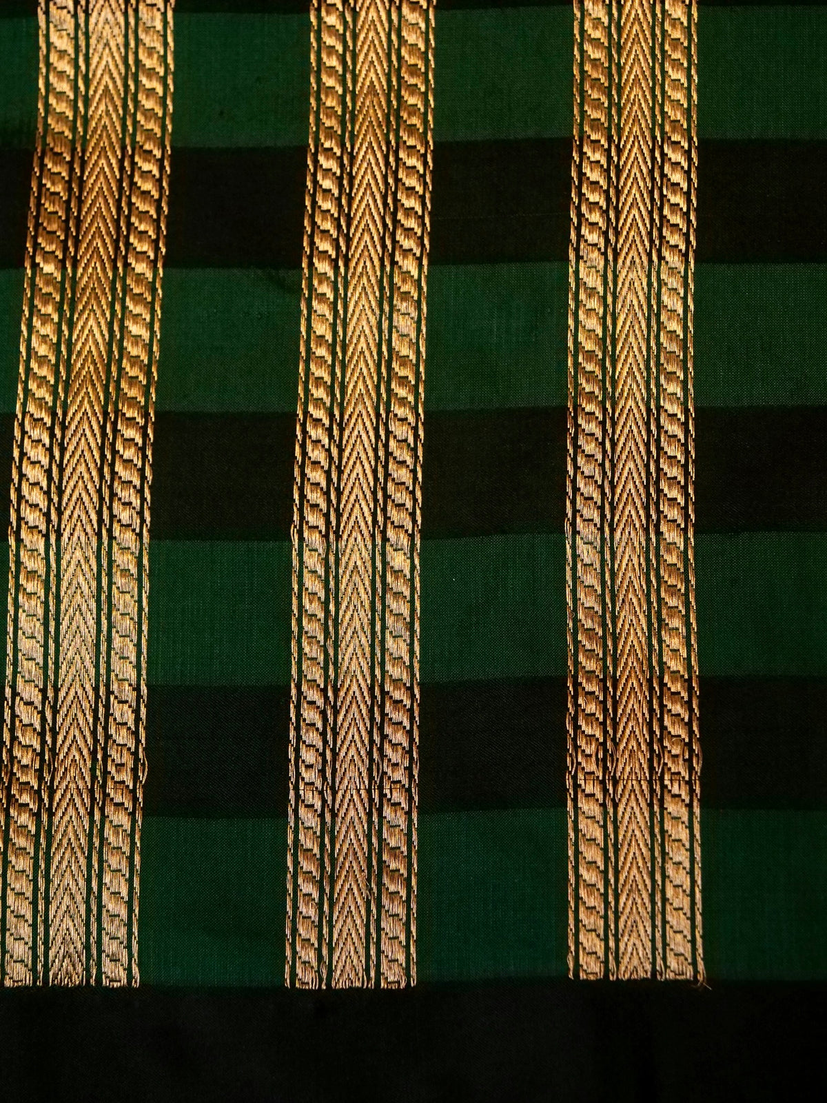 Handwoven Black & Green Banarasi Katan Silk Saree