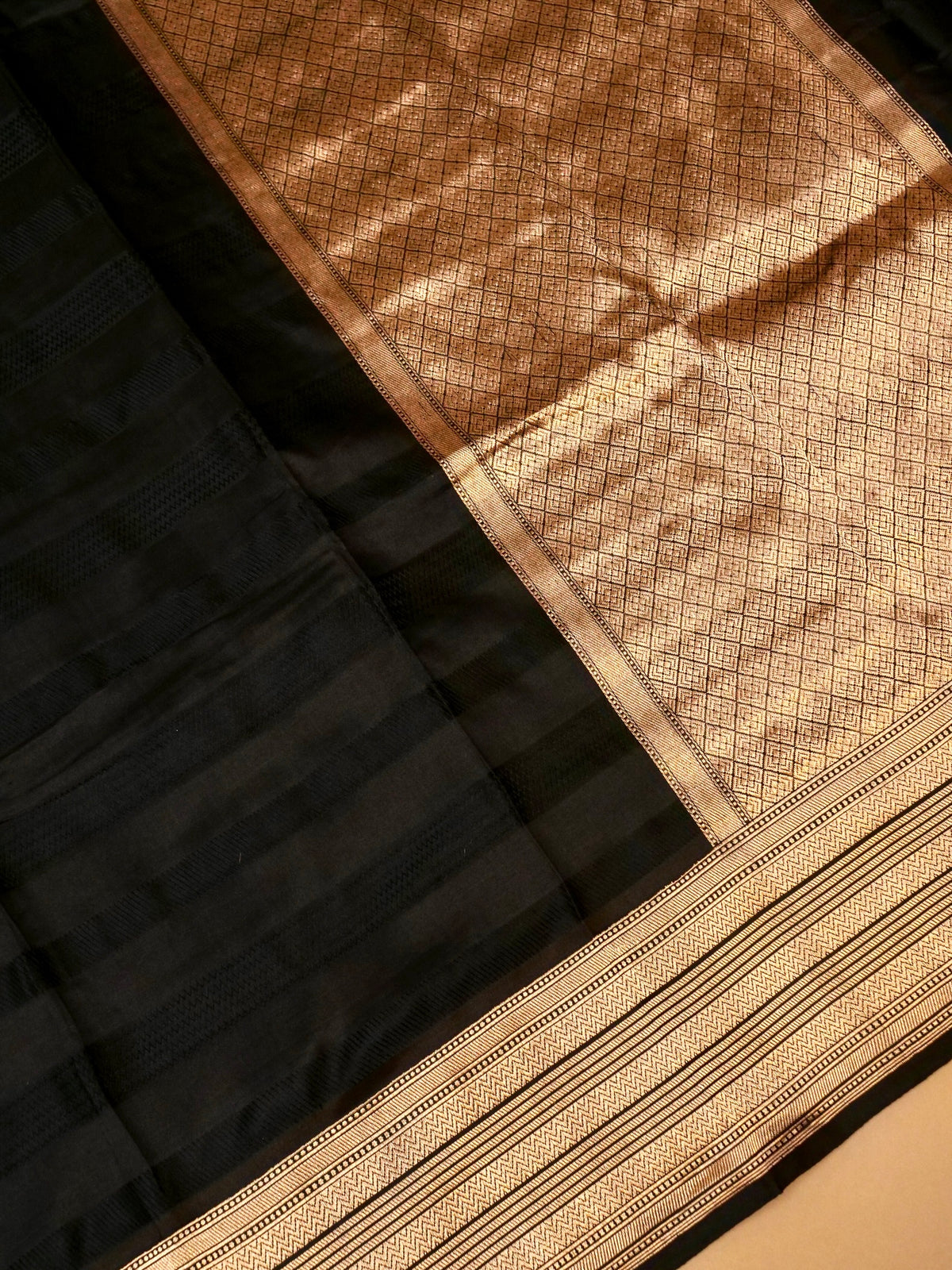 Handwoven Black Banarasi Katan Silk Saree