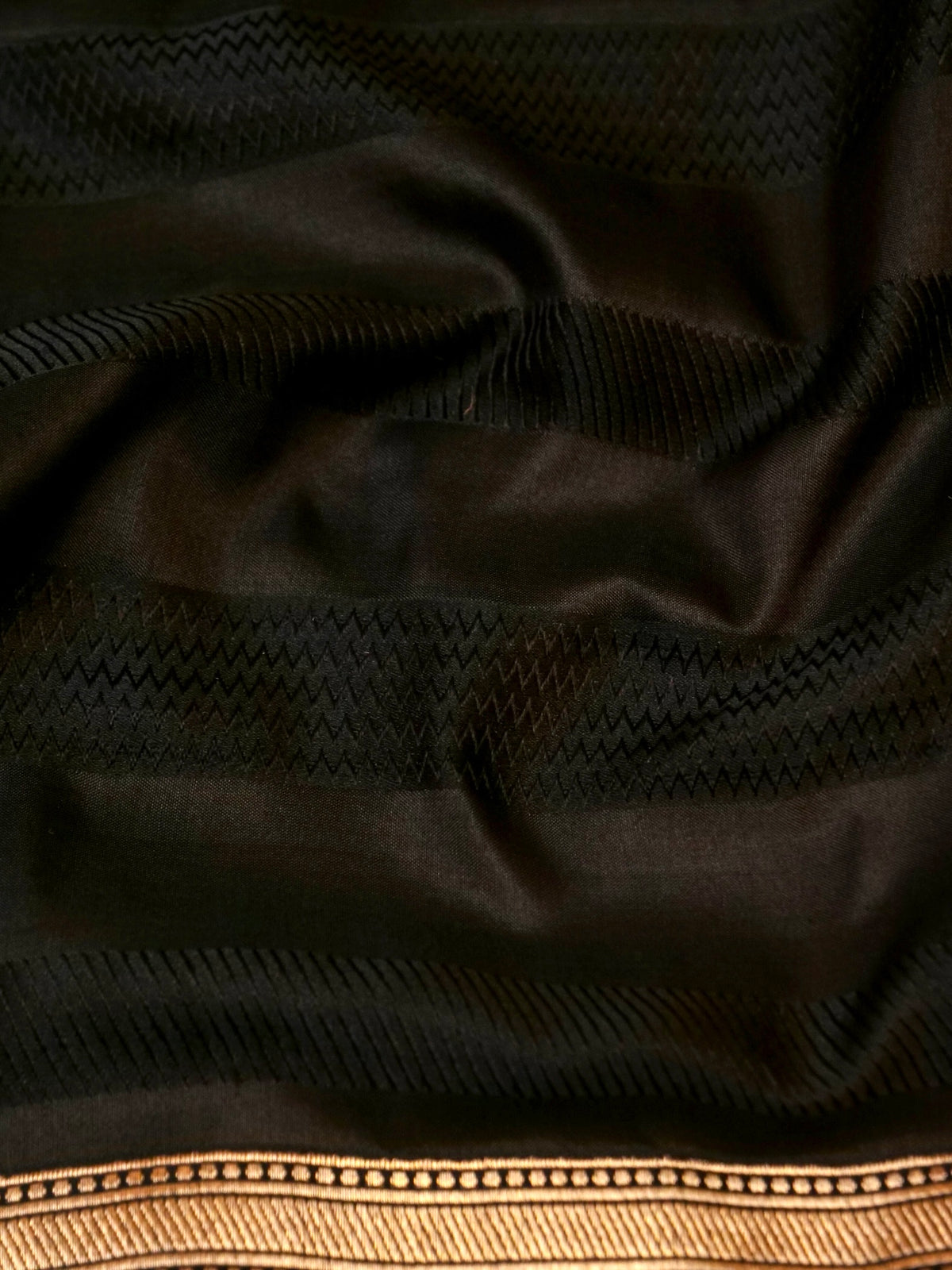 Handwoven Black Banarasi Katan Silk Saree