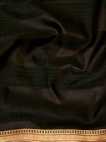 Handwoven Black Banarasi Katan Silk Saree