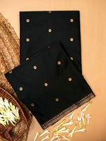 Handwoven Black Banarasi Katan Silk Saree