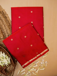 Handwoven Red  Banarasi Katan Silk Saree