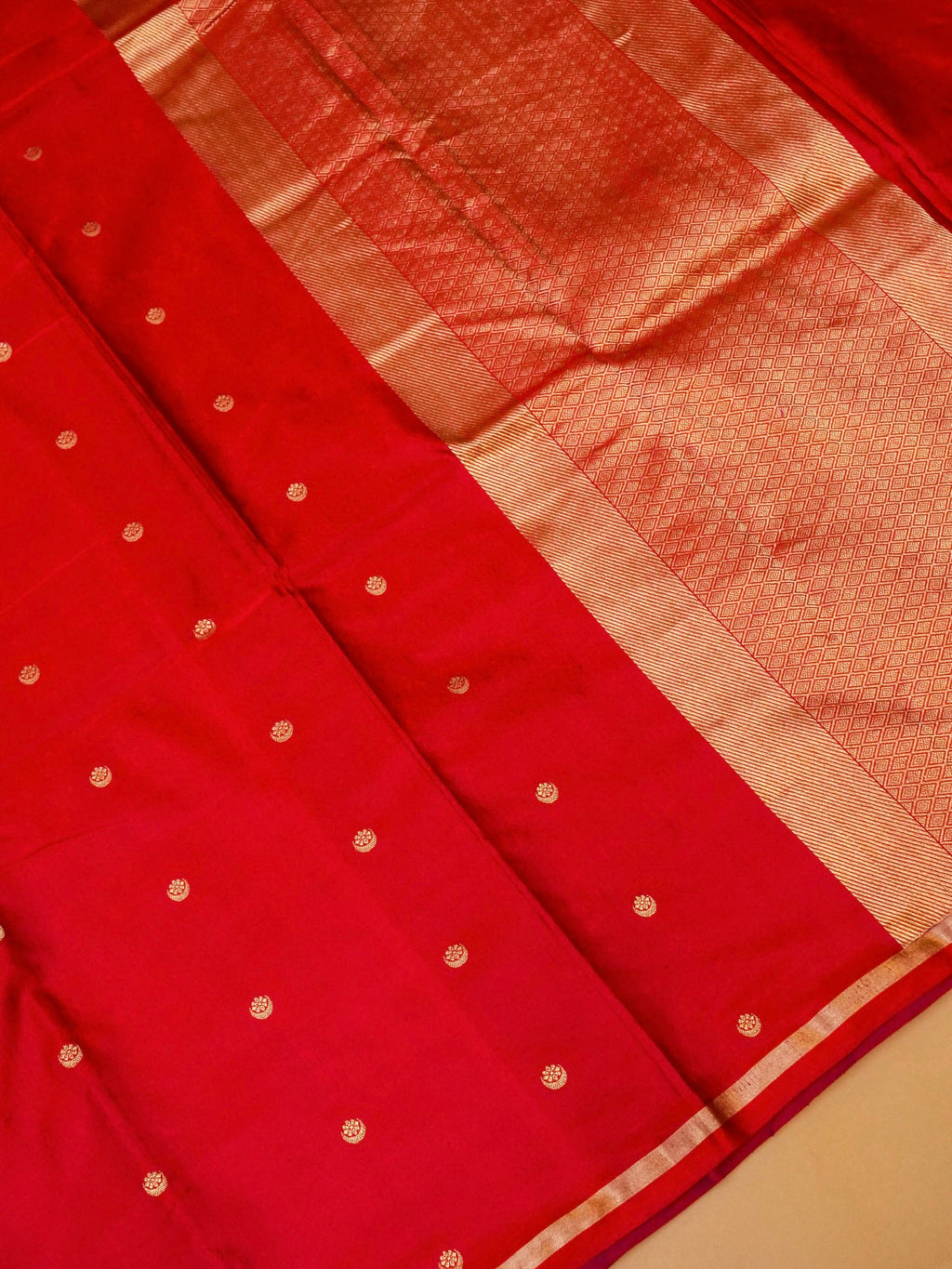 Handwoven Red  Banarasi Katan Silk Saree