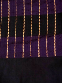 Handwoven Black & Purple Banarasi Katan Silk Saree