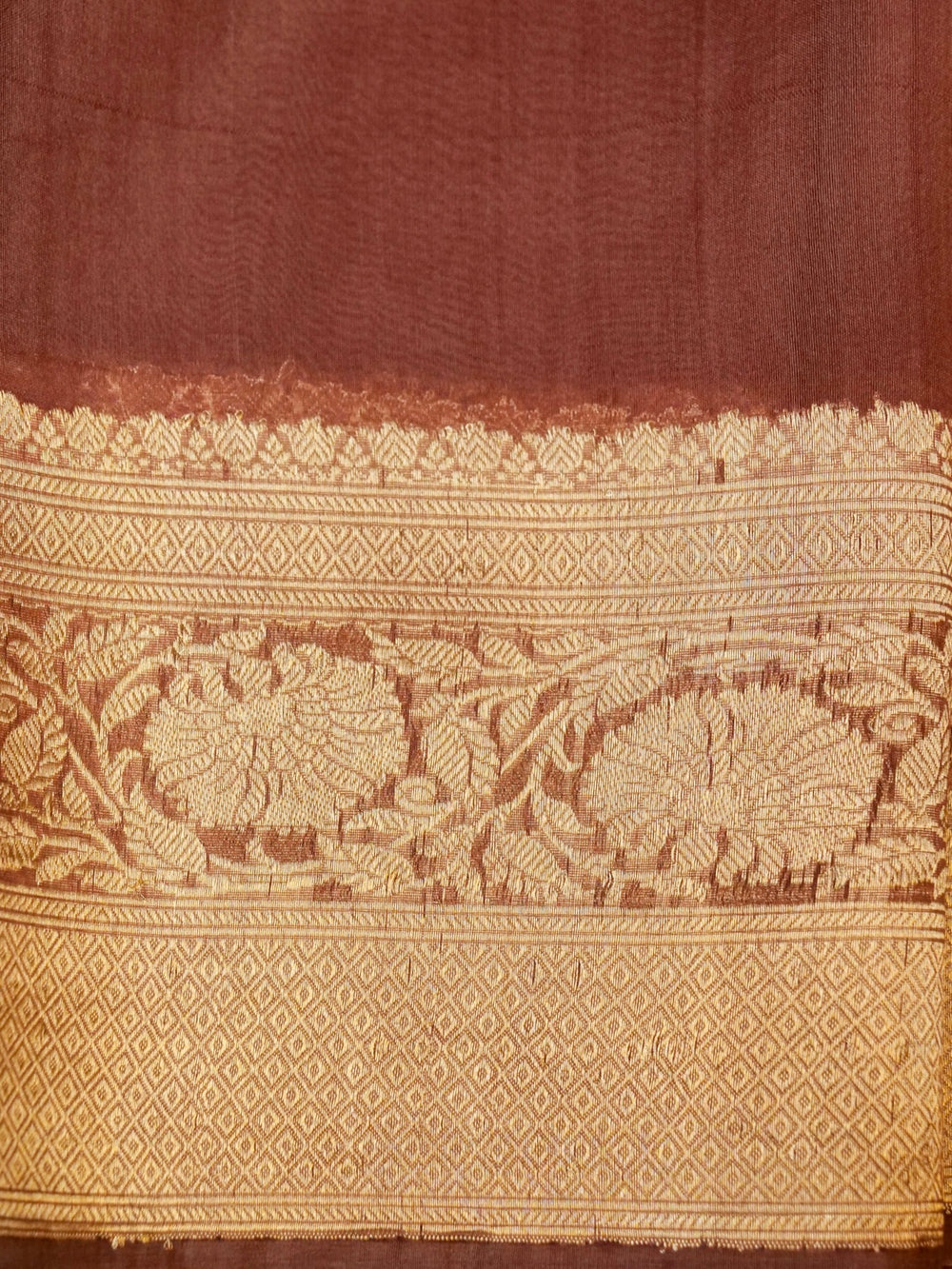 Handwoven Coffee Brown Banarasi Organza Silk Saree