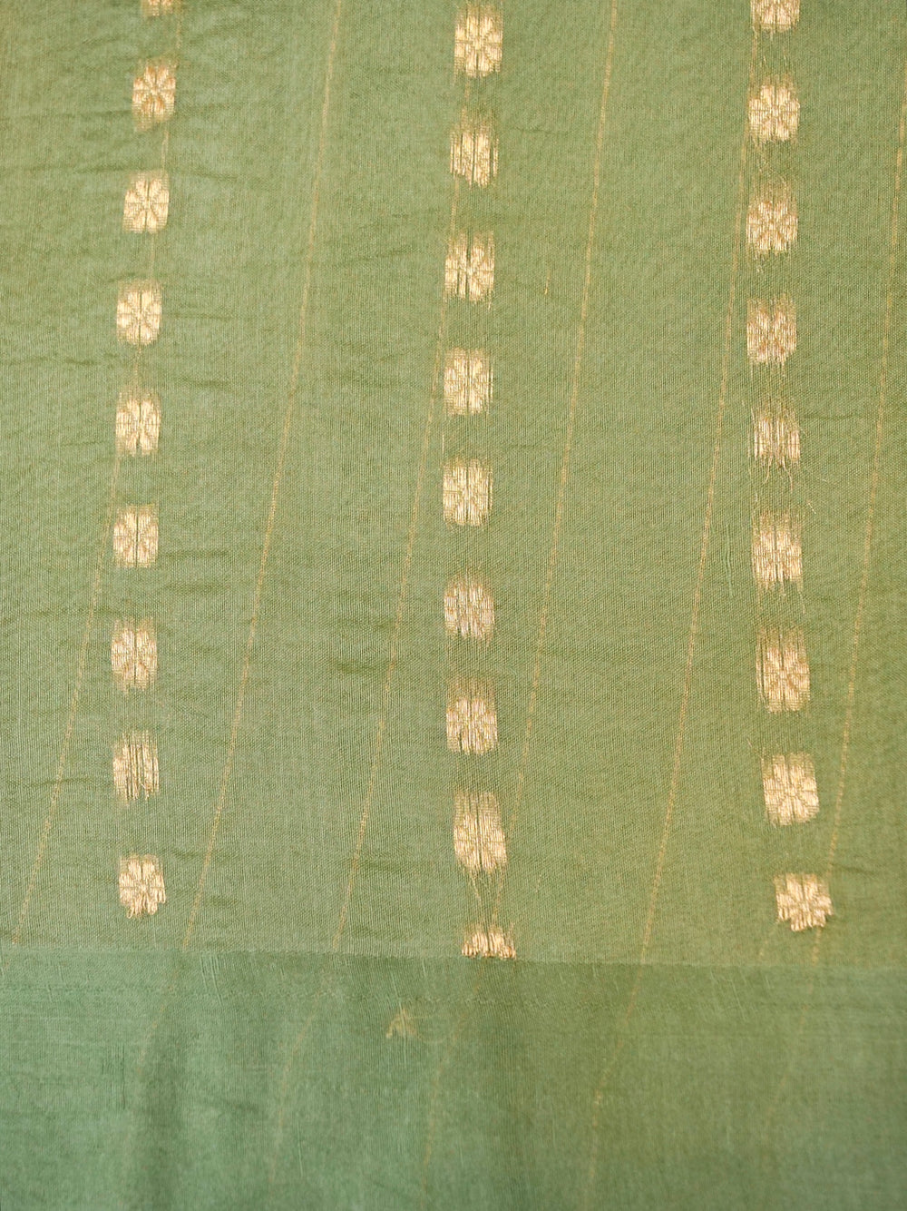 Handwoven Sage Green Banarasi Organza Silk Saree