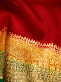 Handwoven Red Banarasi Organza Silk Saree