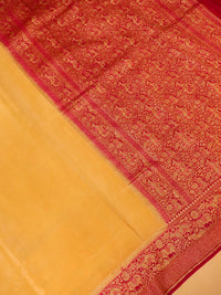 Handwoven Yellow Banarasi Crepe Georgette Saree