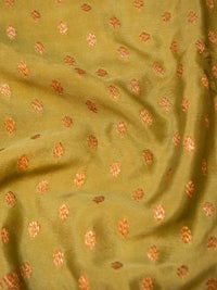 Handwoven Pista Green Banarasi Crepe Georgette Saree