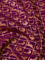 Handwoven Wine Banarasi Crepe Georgette Saree