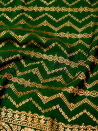 Handwoven Green Banarasi Crepe Georgette Saree