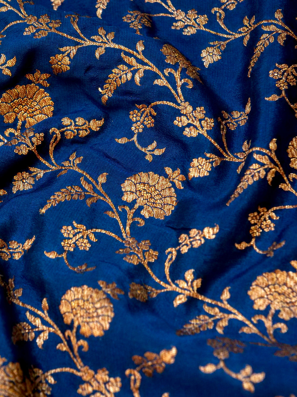 Handwoven Blue Banarasi Crepe Georgette Saree