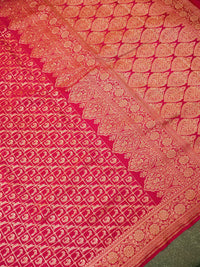 Handwoven Pink Banarasi Crape Georgette Saree