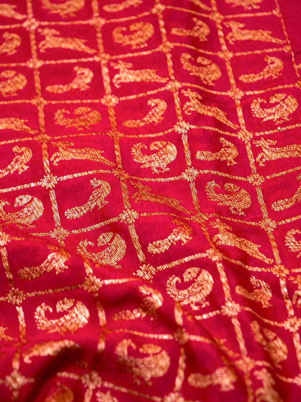 Handwoven Pink Banarasi Crape Georgette Saree