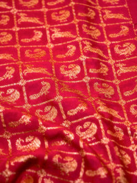 Handwoven Pink Banarasi Crape Georgette Saree