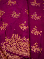 Handwoven Magenta Banarasi Crape Georgette Saree