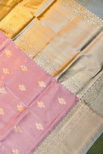 Handwoven Baby Pink Banarasi Tissue Silk Saree