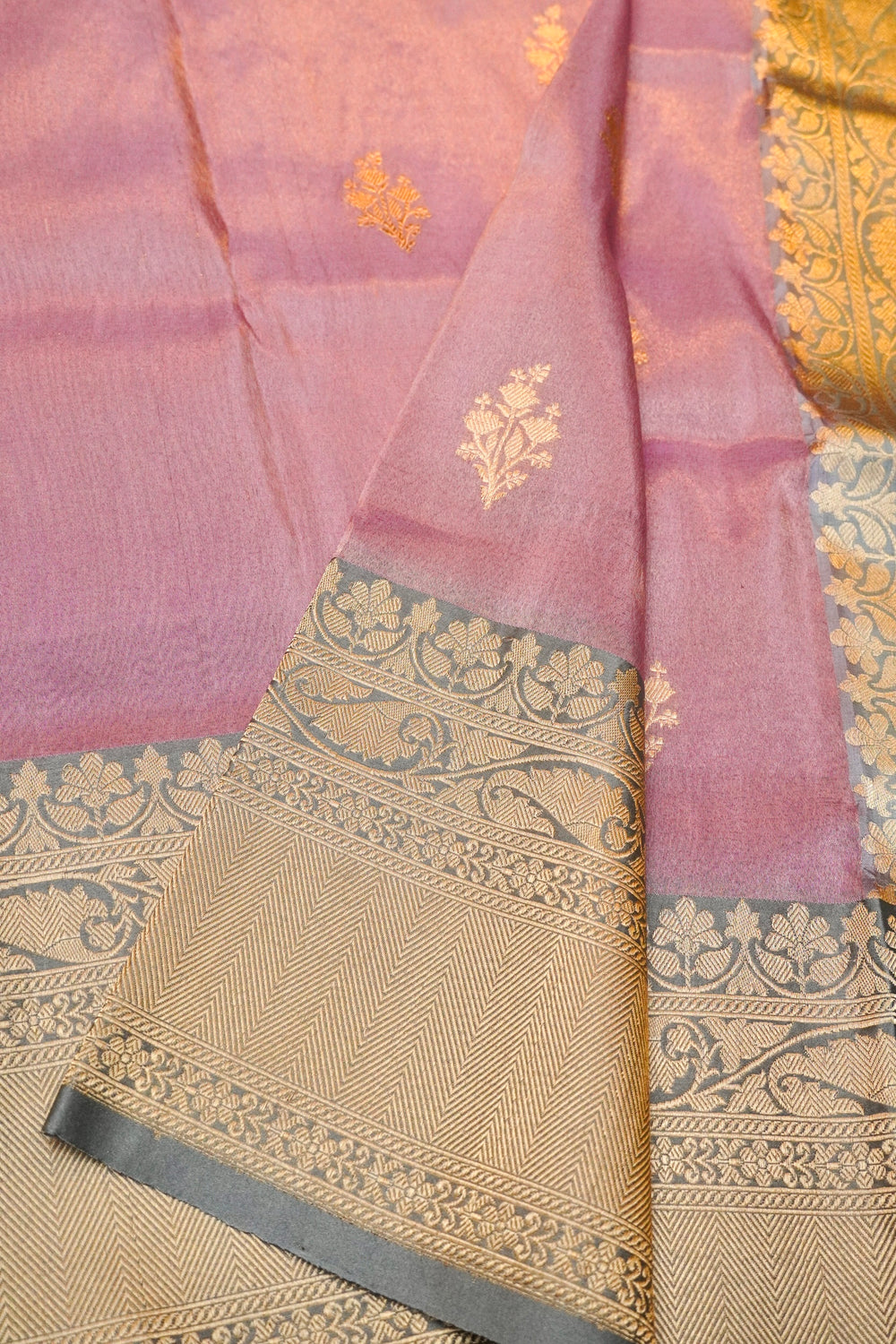 Handwoven Baby Pink Banarasi Tissue Silk Saree