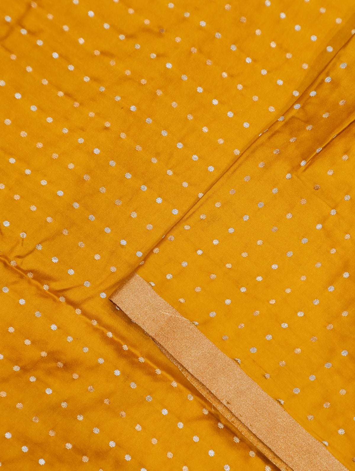 Handwoven Yellow Banarasi Mashru Silk Saree