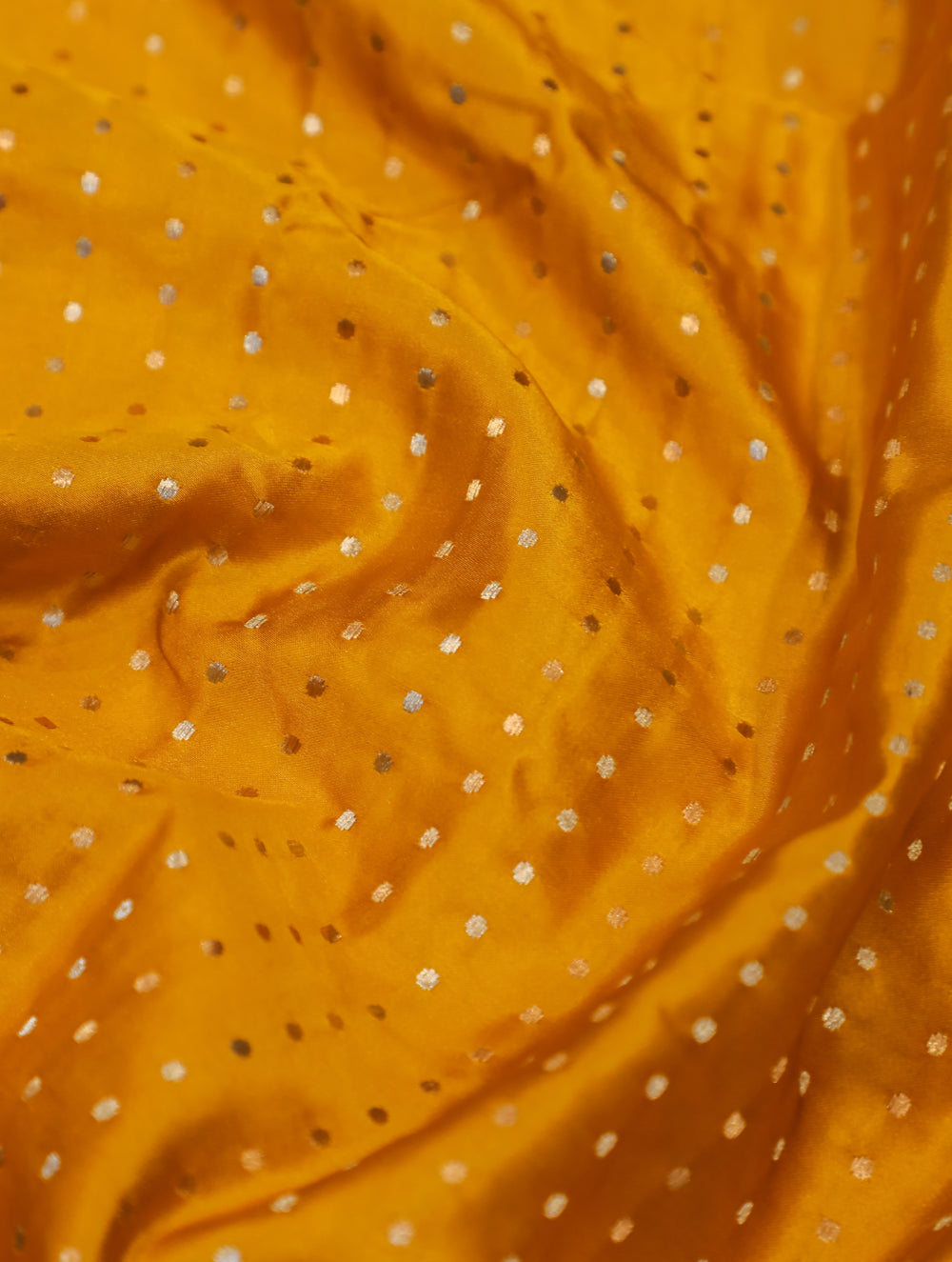 Handwoven Yellow Banarasi Mashru Silk Saree