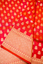 Handwoven Reddish Pink Banarasi Katan Silk Saree