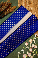 Handwoven Blue Banarasi Katan Silk Saree