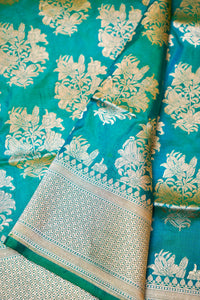 Handwoven Sea Green Banarasi Katan Silk Saree