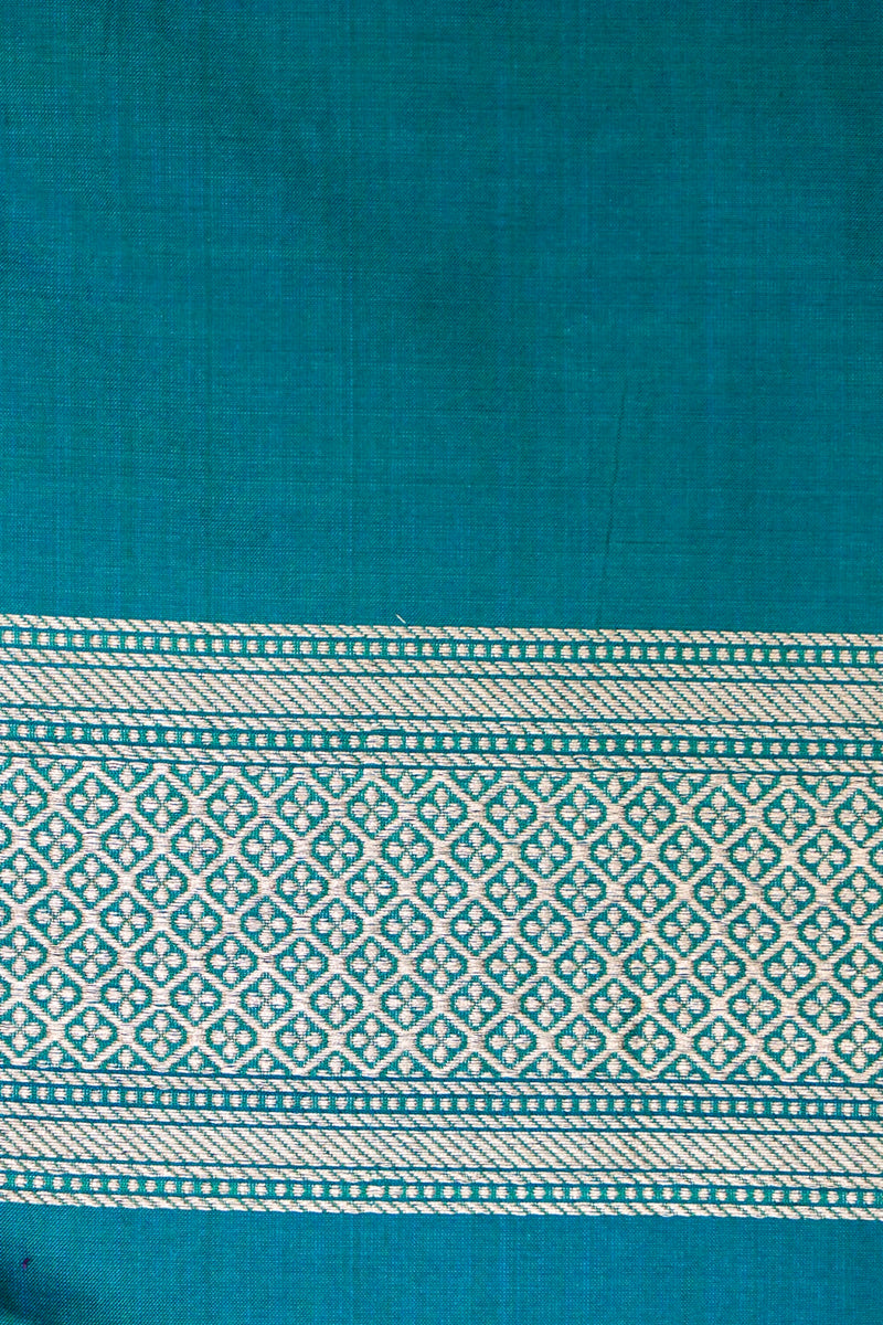 Handwoven Sea Green Banarasi Katan Silk Saree