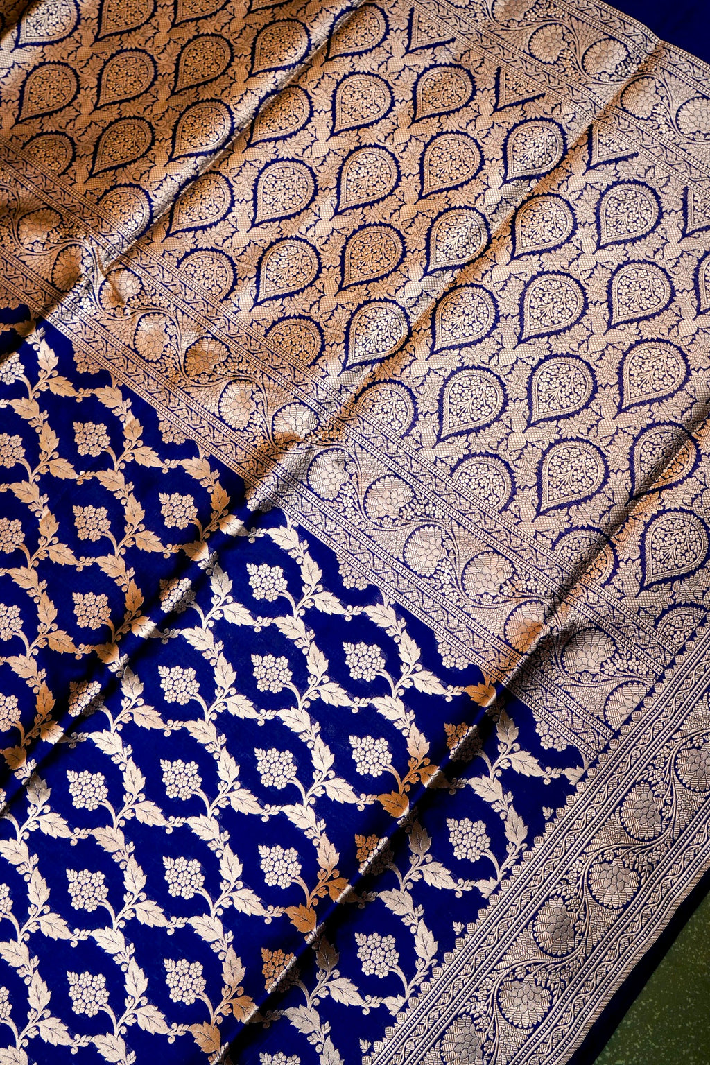 Handwoven Royal Blue Banarasi Katan Silk Saree