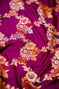 Handwoven Magenta Banarasi Katan Silk Saree