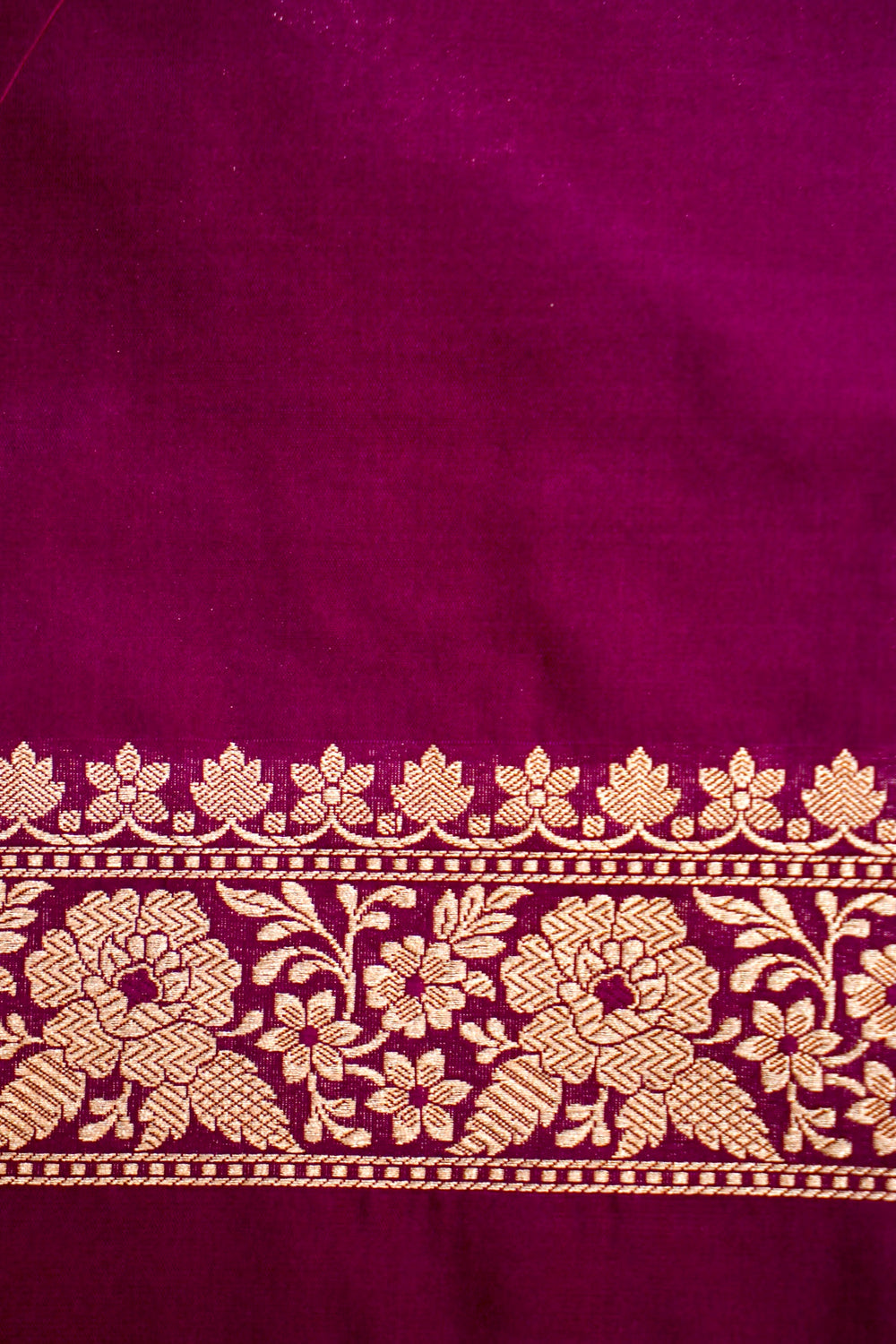 Handwoven Magenta Banarasi Katan Silk Saree