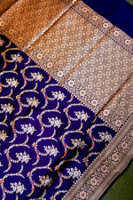 Handwoven Violet Banarasi Katan Silk Saree