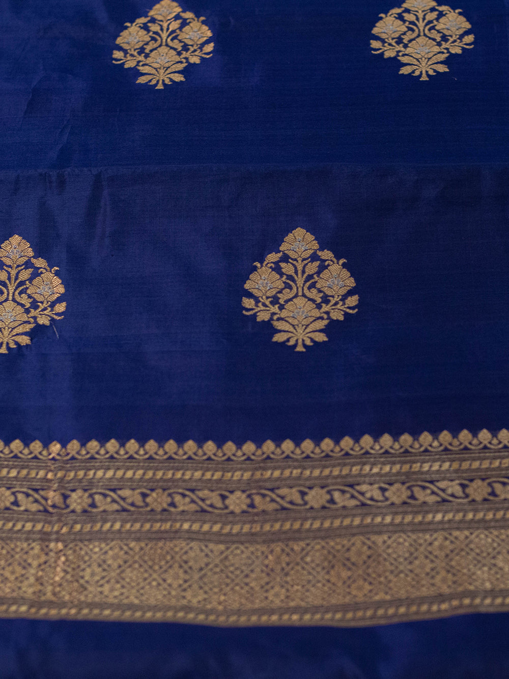 Handwoven Blue Banarasi Katan Silk Suit