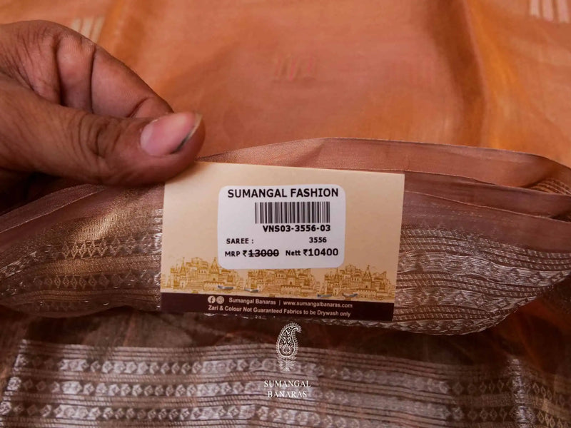 Handwoven Coffe Brown Banarasi Tissue Silk Saree