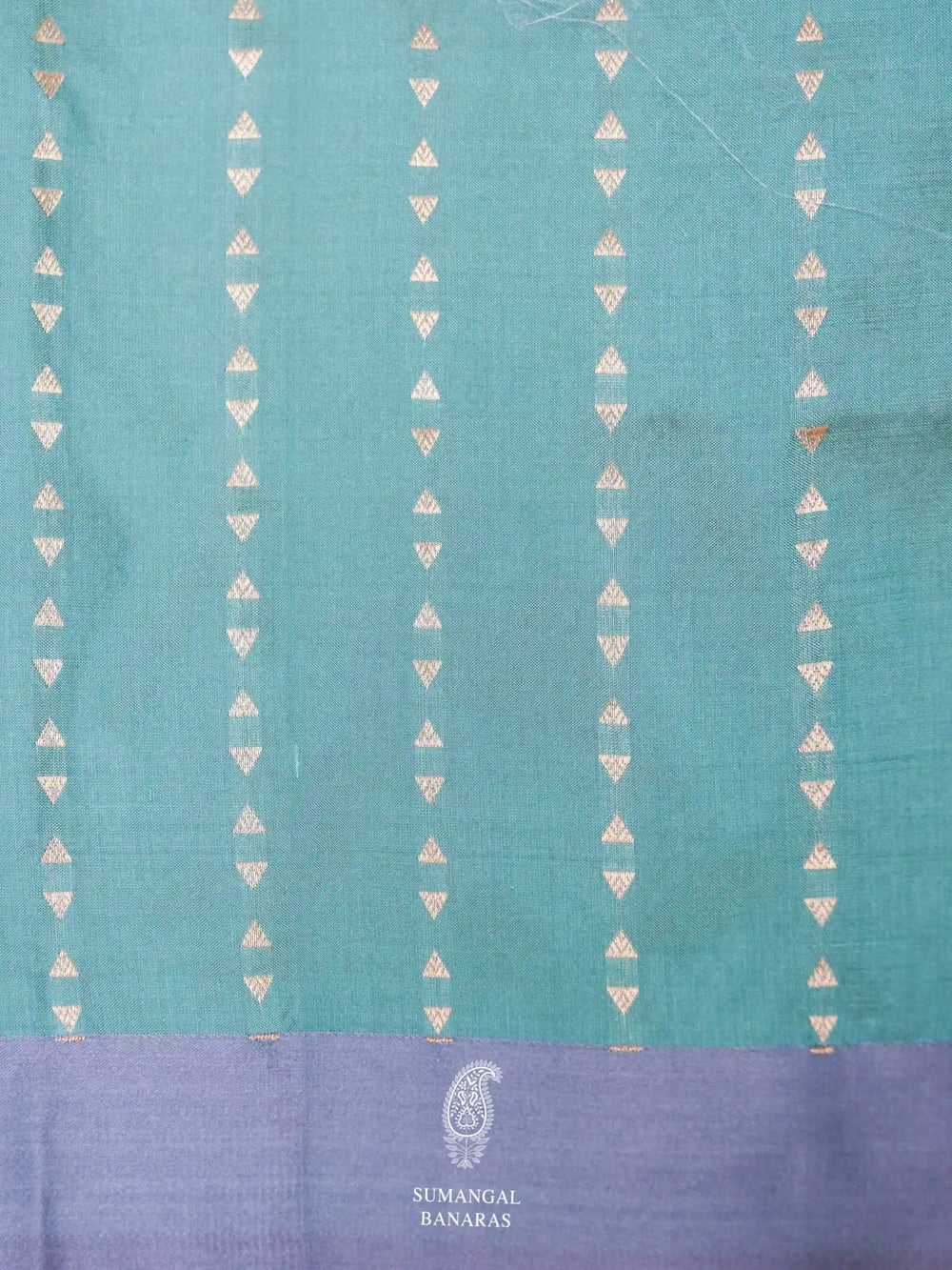 Handwoven Powder Blue Banarasi Katan Silk Saree