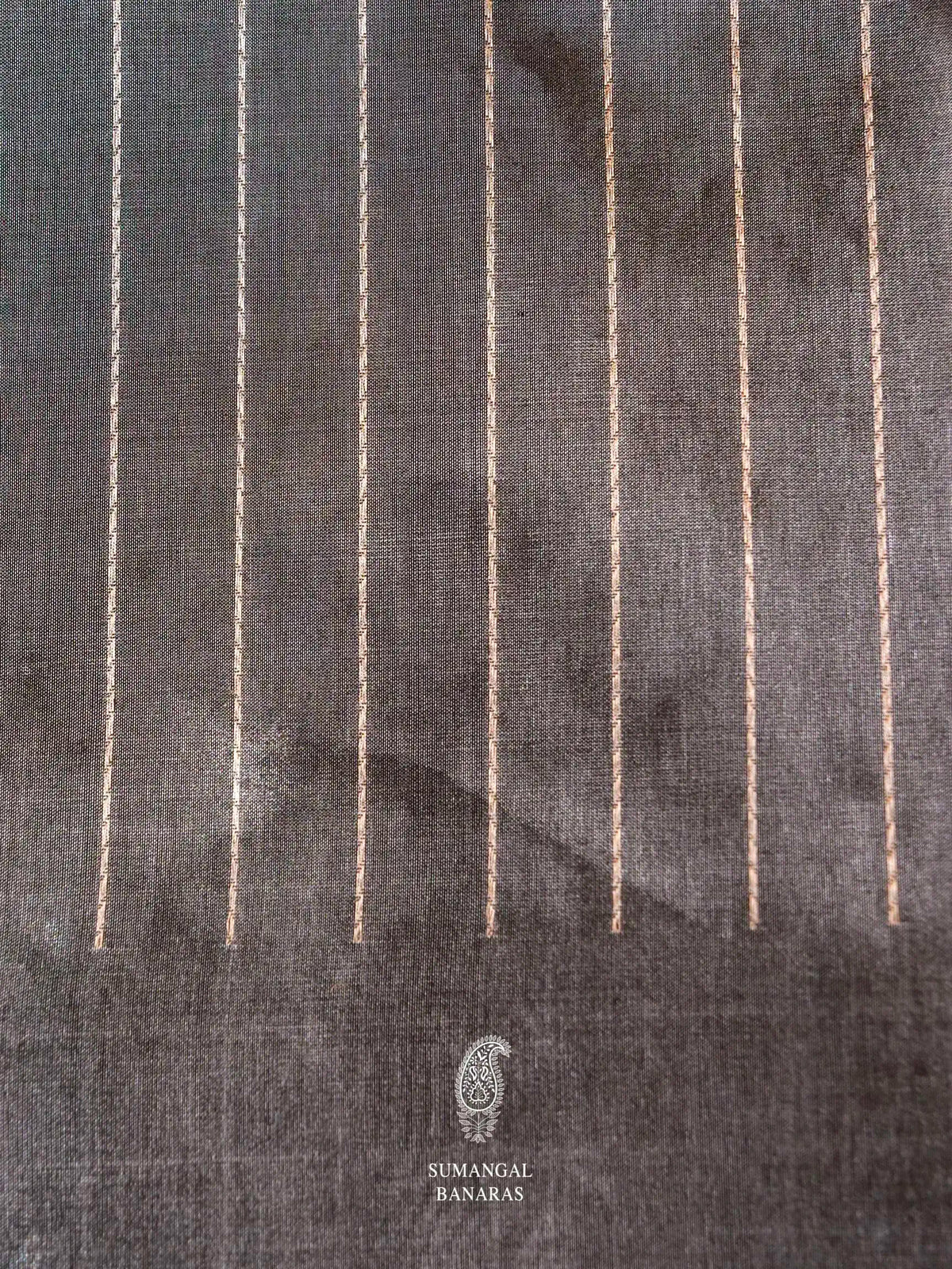 Handwoven Grey Banarasi Katan Silk Saree