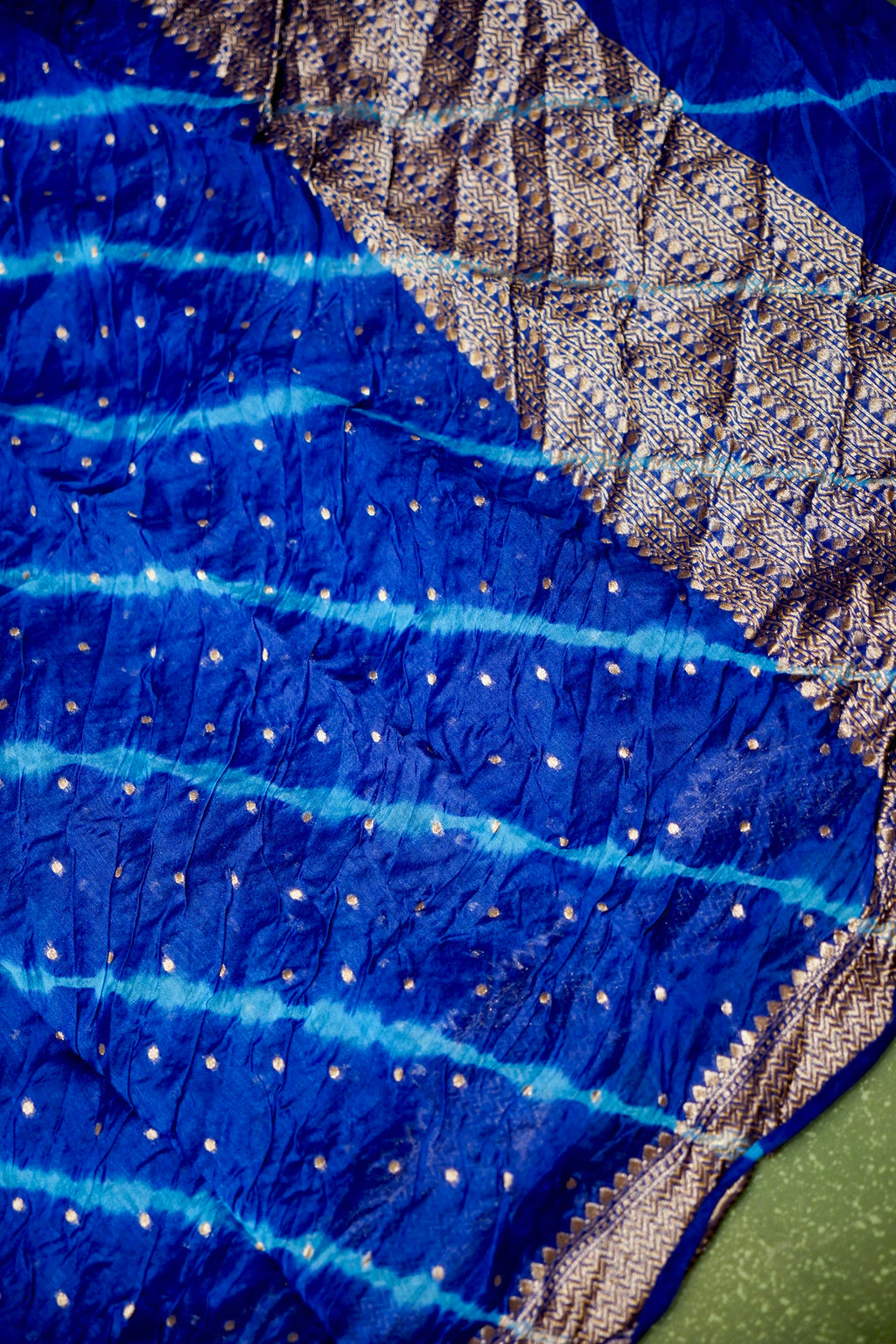 Handwoven Blue Banarasi Moonga Silk Suit