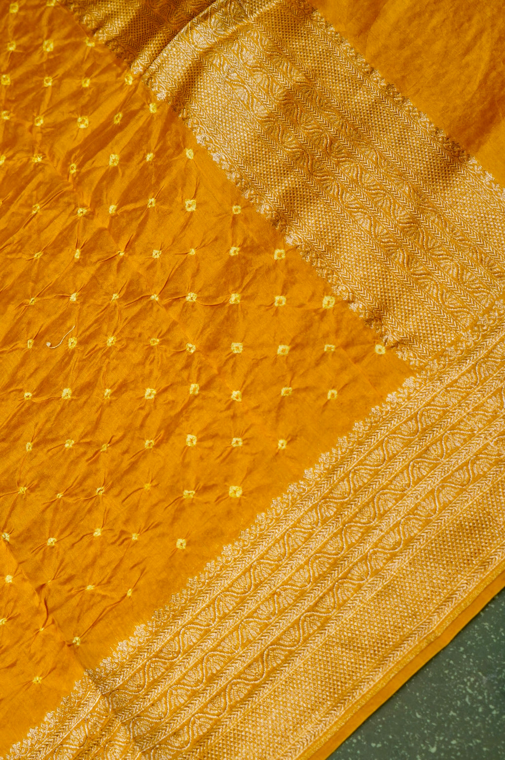 Handwoven Yellow Banarasi Moonga Silk Suit