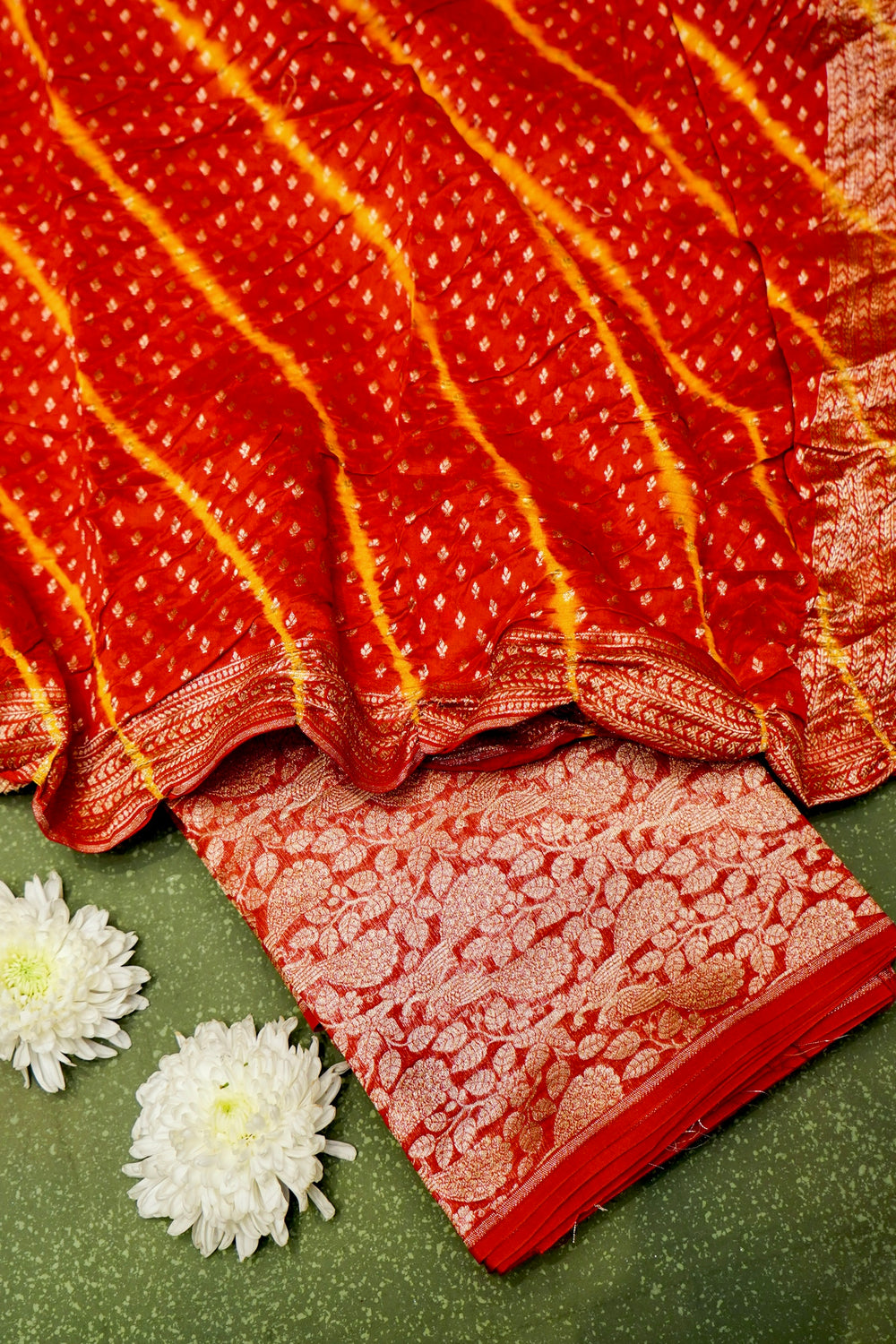 Handwoven Red Banarasi Tissue Silk Suit