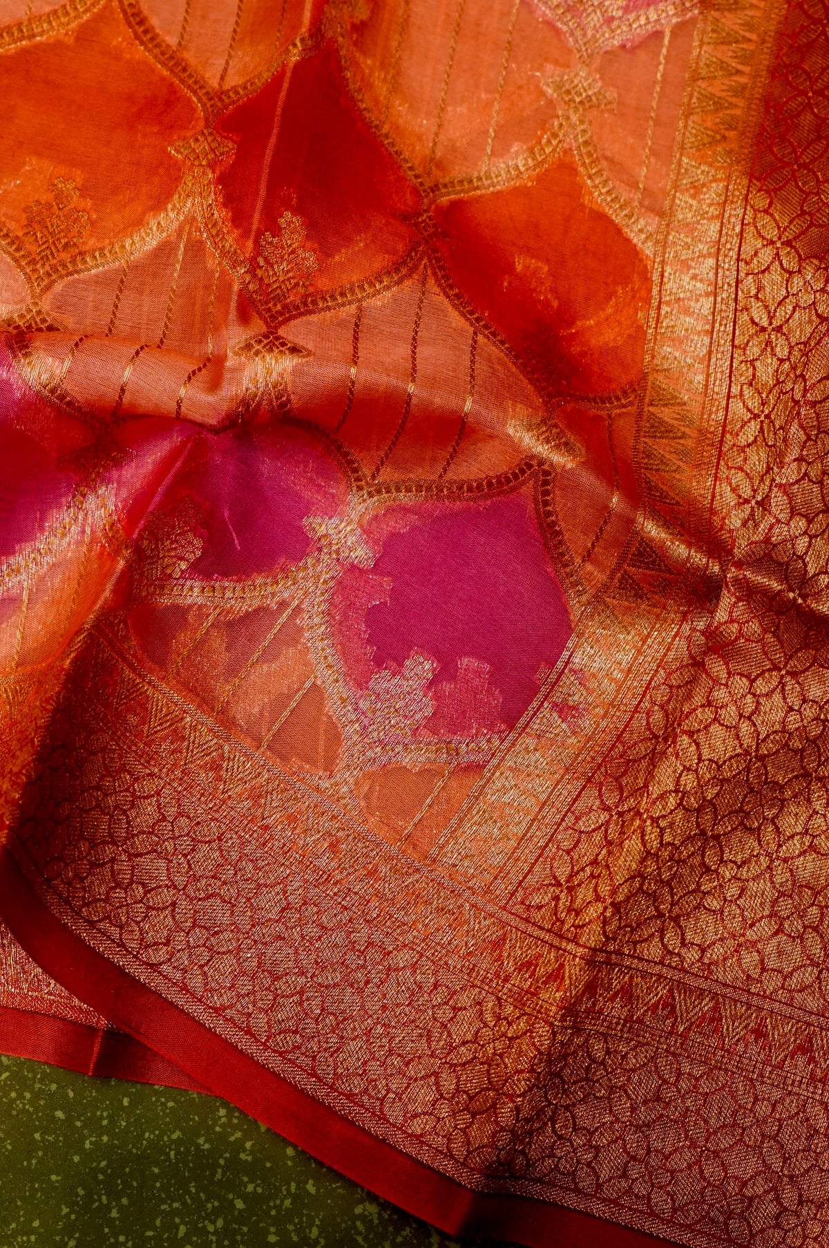 Handwoven Red Banarasi Tissue silk Suit