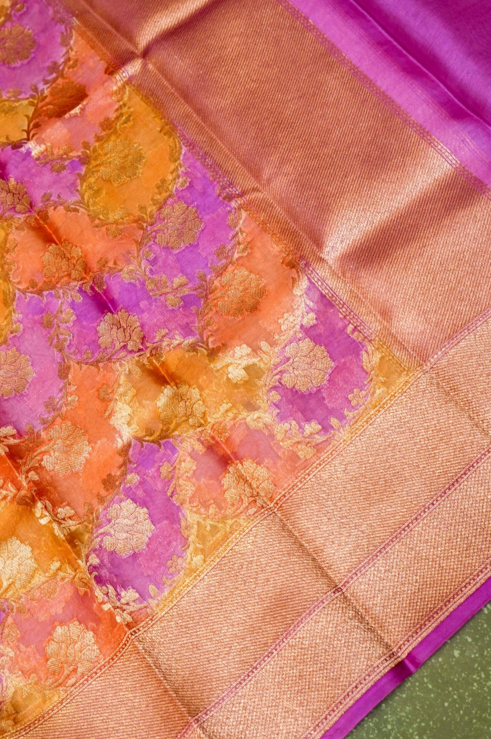 Handwoven Pink Banarasi Tissue silk Suit