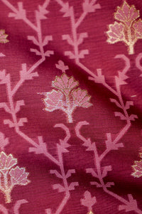 Handwoven Magenta Banarasi Moonga Silk Suit